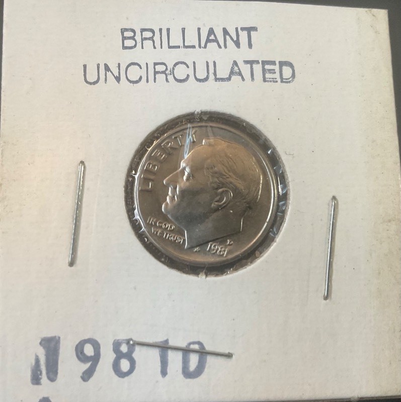 lot 2 image: 1981 D Brilliant Uncirculated Dime