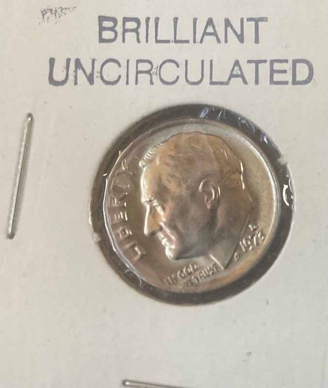 lot 6-2 image: 1973D brilliant uncirculated dime