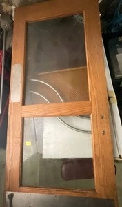 lot 1151 image: Commercial Door with Closure 36 x 83 Glass cracked