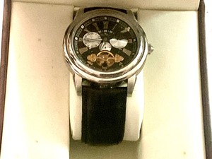 Silver Lucien Piccard Automatic 2 Eye Watch Black Dial