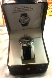 Silver Lucien Piccard Automatic 2 Eye Watch Black Dial