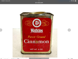 lot 94 image: Vintage tin of Watkins Ground Cinnamon