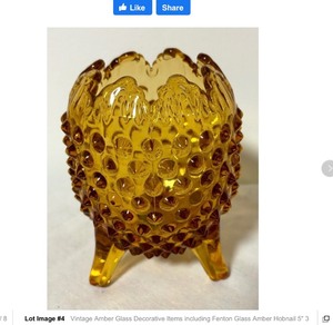 lot 96 image: Vintage Amber Glass egg