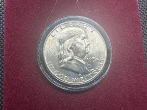 lot 66 image: 1952-D Brilliant Uncirculated Silver Franklin Half Dollar