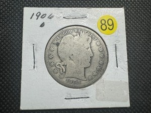 lot 89 image: 1906-D Barber Half Dollar