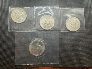 lot 46 image: Four Silver MS 1982-D 250th Anniv. Washington Half Dollars