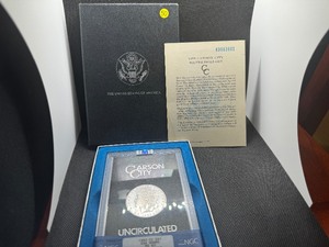 lot 50 image: GSA Uncirculated 1883 Carson City Morgan Dollar NGC MS63 with Original Box and COA