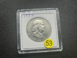 lot 53 image: 1949-D Silver Franklin Half Dollar