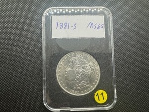 lot 11 image: 1881-S Morgan Silver Dollar Marked MS65 When Purchased