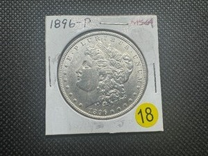 lot 18 image: 1896-P Morgan Silver Dollar Marked MS64 When Purchased