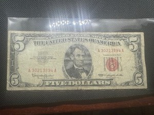 lot 91 image: 1963 Red Seal $5 Bill