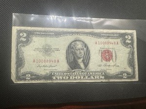 lot 94 image: 1953 Red Seal $2 Bill