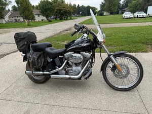 2003 Harley Davidson Soft Tail Standard Anniversary Edition with Lift, Helmets, Saddle Bags & Cover
