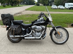 2003 Harley Davidson Soft Tail Standard Anniversary Edition with Lift, Helmets, Saddle Bags & Cover