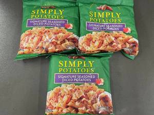 lot 225 image: Set of 3 Simply Potatoes Signature Seasoned Diced Potatoes 20 oz Bags