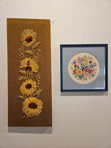 lot 48 image: Floral Art Lot of 2