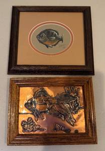 lot 22 image: 2 Vintage Fish Pictures
