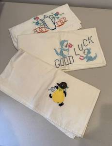 lot 31 image: 3 Vintage Tea Towels