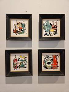 lot 59 image: Set of 4 Vintage Wall Art
