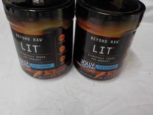 lot 124 image: 2 Beyond Raw LIT Pre-Workout Blue R...