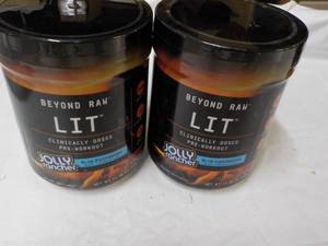 lot 125 image: 2 Beyond Raw LIT Pre-Workout Blue R...