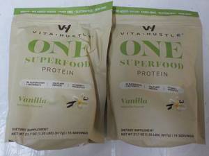 lot 128 image: 2 Vita Hustle Super Food Vanilla Pr...