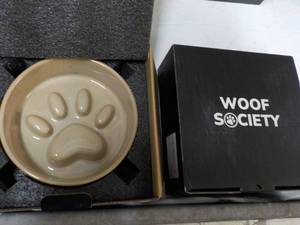 lot 145 image: 2 Woof Society 6 Diameter Dog Bowl...