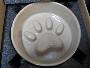 lot 147 image: 2 Woof Society 6 Diameter Dog Bowl...
