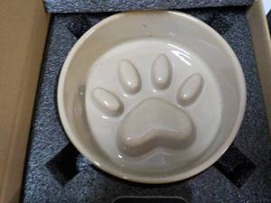 lot 148 image: 2 Woof Society 6 Diameter Dog Bowl...