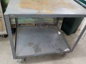 lot 287 image: Metal Cart on Wheels 36 x 30 x 35...
