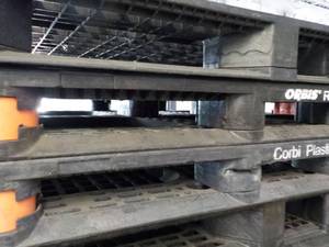 lot 289 image: 3 Heavy Duty Plastic Pallets...