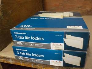 lot 20 image: 3 Tab File Folders 100 ct x 2...