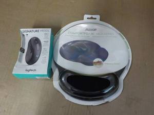 lot 96 image: Mousepad, and Logitech Bluetooth Mo...