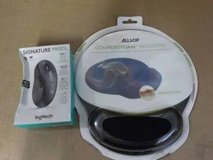 lot 97 image: Mousepad, and Logitech Bluetooth Mo...