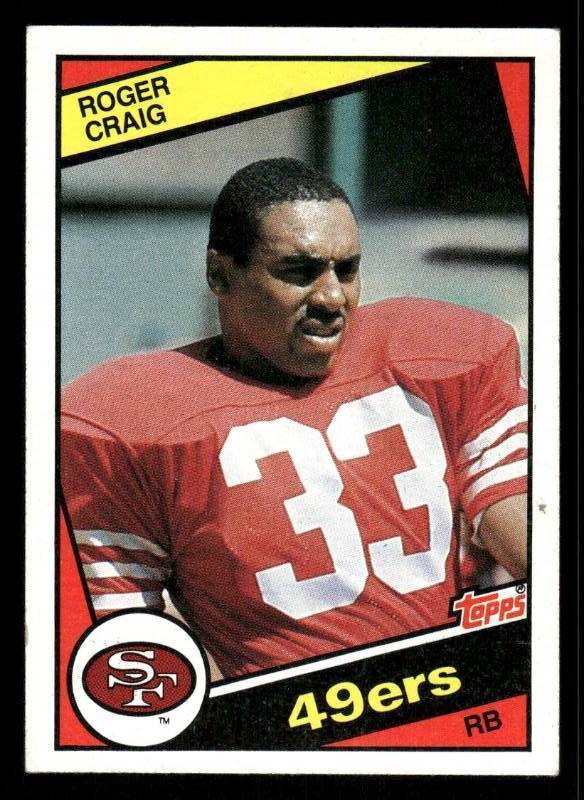 lot 154 image: 1984 Topps Roger Craig Rookie Card #353