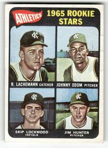 lot 26 image: 1965 Topps Vintage Card Jim Hunter Rookie Card #526