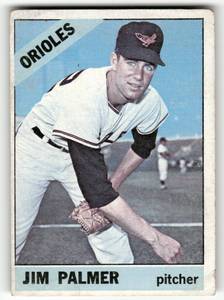 lot 31 image: 1966 Topps Vintage Card Jim Palmer Rookie #126