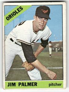 lot 41 image: 1966 Topps Vintage Card Jim Palmer Rookie #126