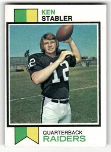 lot 46 image: 1973 Topps Vintage Card Ken Stabler Rookie #487