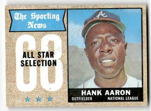 lot 51 image: 1968 Topps Vintage Card Hank Aaron #370