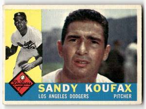 lot 57 image: 1960 Topps Vintage Card Sandy Koufax #343