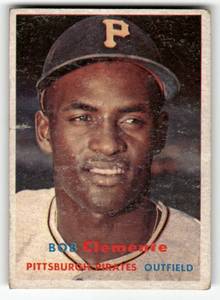lot 58 image: 1957 Topps Vintage Card Roberto Clemente #76