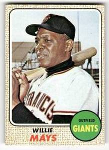 lot 59 image: 1968 Topps Vintage Card Willie Mays #50