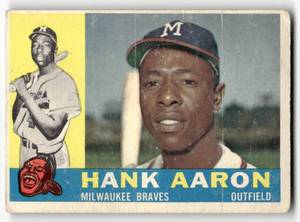 lot 60 image: 1960 Topps Vintage Card Hank Aaron #300
