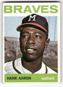 lot 62 image: 1964 Topps Vintage Card Hank Aaron #300