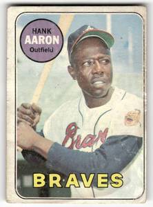 lot 64 image: 1969 Topps Vintage Card Hank Aaron #100