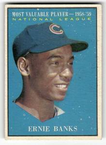 lot 66 image: 1961 Topps Vintage Card Ernie Banks #485