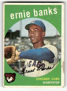 lot 67 image: 1959 Topps Vintage Card Ernie Banks #350