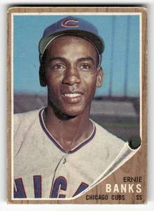 lot 68 image: 1961 Topps Vintage Card Ernie Banks #25