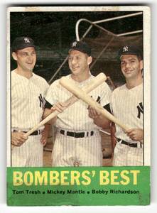 lot 72 image: 1963 Topps Vintage Card Mickey Mantle #173